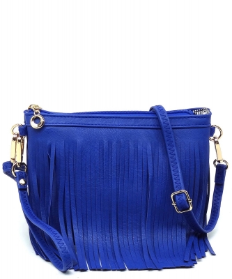 Western Fringe Clutch Cross Body Bag E091 ROYAL BLUE
